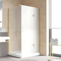 Душевой уголок Vegas Glass AFP-Fis Lux 120*90 09 10 R профиль золото, стекло сатин