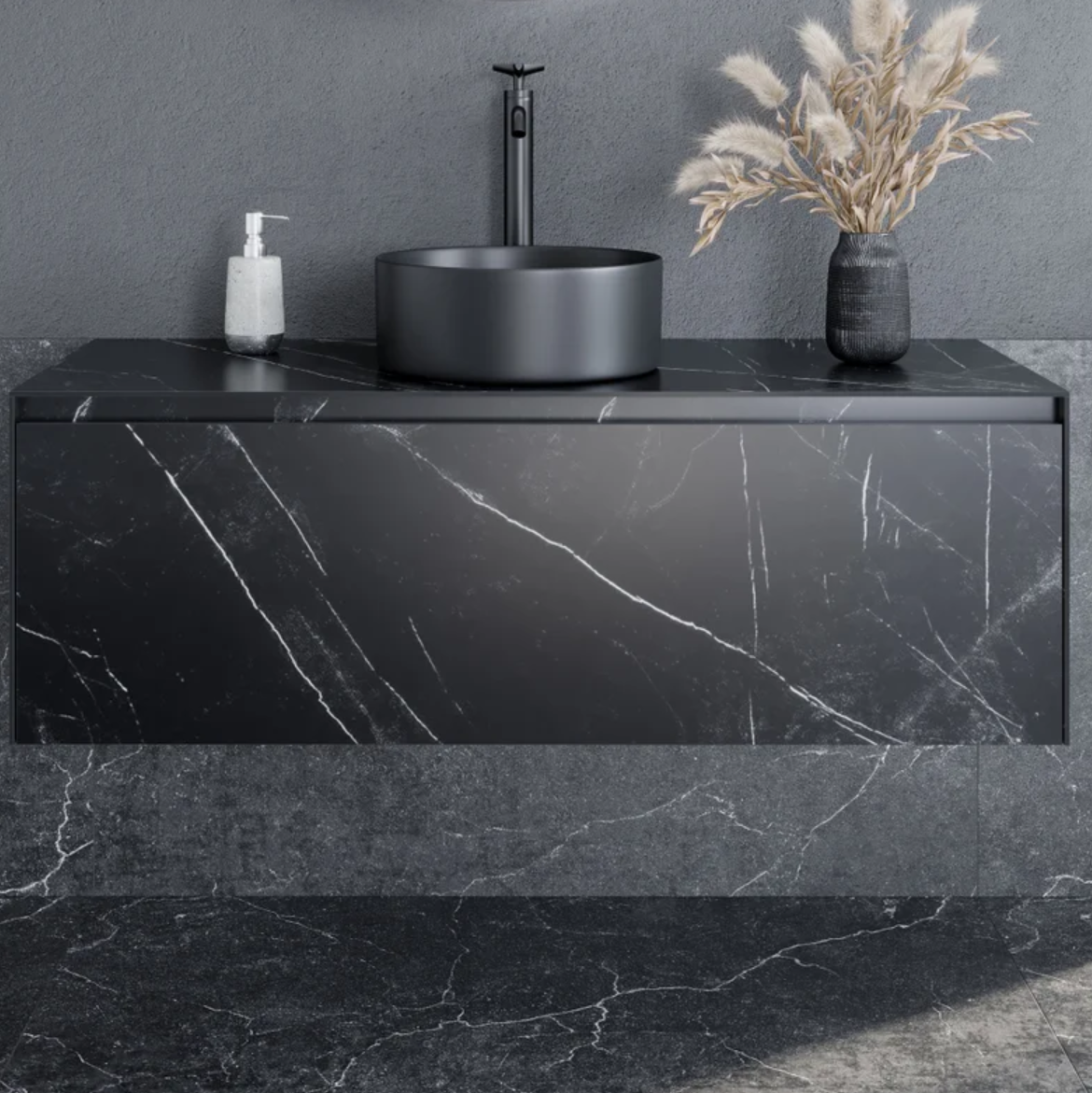 Тумба с раковиной Sancos Stone 120 Nero Marquina