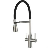 Смеситель для кухни Gappo G4399-75 с подключением к фильтру, сатин