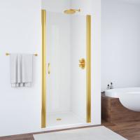 Душевая дверь в нишу Vegas Glass ЕР 80 09 01 профиль золото глянцевое, стекло прозрачное