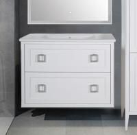 Тумба с раковиной ASB-Woodline Рома 80П подвесная, белая