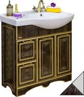 Тумба под раковину Sanflor Адель 82 венге, патина серебро, L