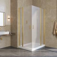 Душевой уголок Vegas Glass EFA-F LUX 120*90 09 10 R профиль золото глянцевое, стекло сатин