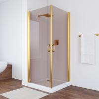 Душевой уголок Vegas Glass EA 80 09 05 профиль золото глянцевое, стекло бронза