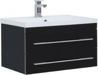 Тумба с раковиной Aquanet Верона 75 подвесная черная