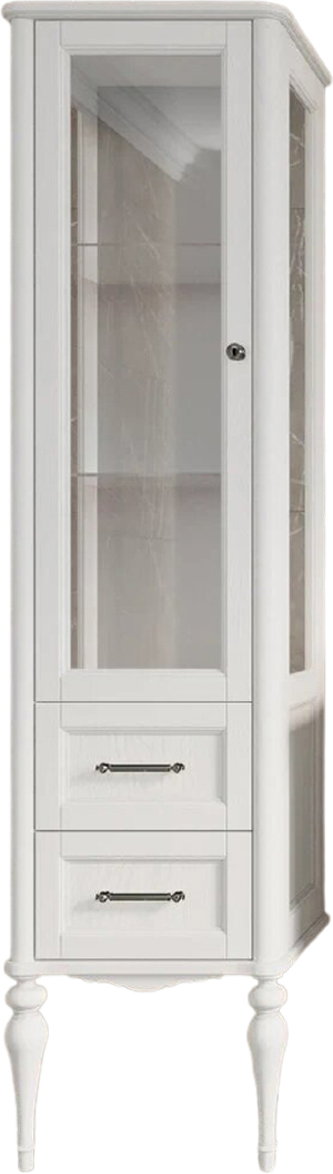 Пенал ValenHouse Эстетика 60 L белый витрина, фурнитура хром