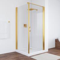 Душевой уголок Vegas Glass EP-Fis 90 09 01 R профиль золото, стекло прозрачное