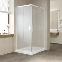 Душевой уголок Vegas Glass ZA-F 90*80 01 10 профиль белый, стекло сатин