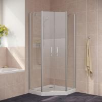 Душевой уголок Vegas Glass EFA-Pen LUX 90 07 crystalvision профиль матовый хром, стекло crystalvision