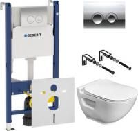 Инсталляция Geberit Duofix Delta 458.124.21.1 + кнопка + унитаз подвесной Bien Harmony безободковый с биде + шумоизоляция