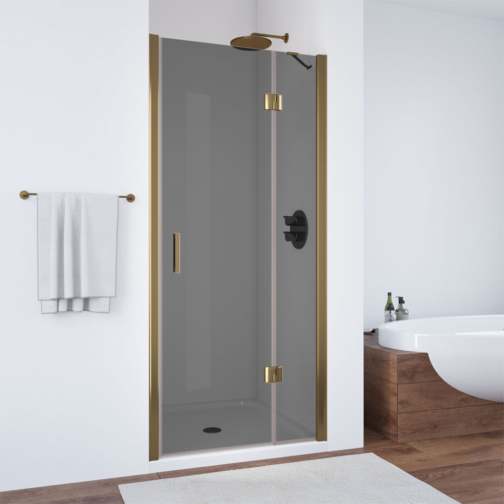 Душевая дверь в нишу Vegas Glass  AFP TUR NOVO h1890 95 05 07 R, профиль бронза, стекло графит