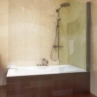 Шторка на ванну GuteWetter Lux Pearl GV-601 правая 80 см стекло бесцветное, профиль хром