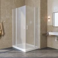 Душевой уголок Vegas Glass EFA-F LUX 120*90 01 10 L профиль белый, стекло сатин