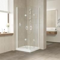 Душевой уголок Vegas Glass 2GPS LUX 90*80 01 01 L профиль белый, стекло прозрачное