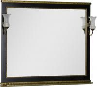 Зеркало Aquanet Валенса 110 черный краколет/золото