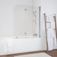 Шторка на ванну Vegas Glass E2V 120 08 crystalvision R профиль глянцевый хром, стекло crystalvision