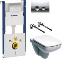 Инсталляция Geberit Duofix Delta 3 в 1 с кнопкой хром + унитаз IFO Special с микролифтом + шумоизоляция