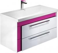 Тумба с раковиной Iddis Color Plus 90 белая, розовая