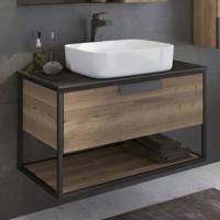 Тумба с раковиной Comforty Кёльн 90-1, дуб темный