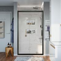 Душевая дверь в нишу Stworki Стокгольм DE019D2130200BLK 130 см профиль черный матовый