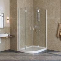 Душевой уголок Vegas Glass AFS-F Lux 100*90 01 01 R профиль белый, стекло прозрачное