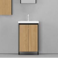 Тумба с раковиной Velvex Klaufs 50.2D черная, шатанэ, напольная