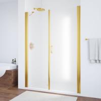 Душевая дверь в нишу Vegas Glass EP-F-2 165 09 10 R профиль золото глянцевое, стекло сатин