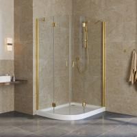 Душевой уголок Vegas Glass AFS-F Lux 120*100 09 01 R профиль золото, стекло прозрачное