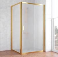 Душевой уголок Vegas Glass ZP+ZPV 100*100 09 10 профиль золото, стекло сатин