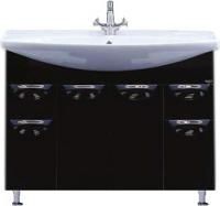 Тумба под раковину Misty Орхидея 105 черная эмаль