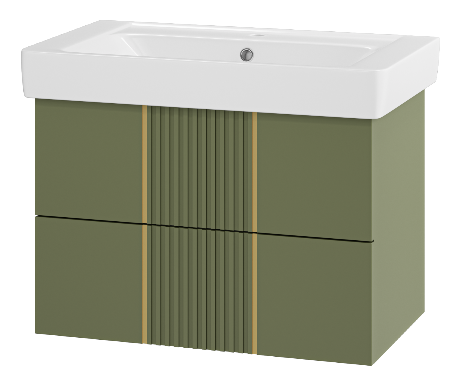 Тумба с раковиной Brevita Vega 80 подвесная, зеленая