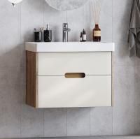 Тумба с раковиной Aquaton Оливия 70, бежевый/дуб велл