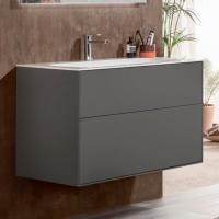 Тумба с раковиной Villeroy & Boch Finion 100 anthracite matt lacquer, с настенным освещением