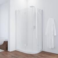 Душевой уголок Vegas Glass AFS-F 100*80 01 01 L профиль белый, стекло прозрачное