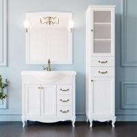 Мебель для ванной ValenHouse Эллина 85 белая, фурнитура бронза