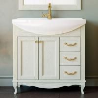 Тумба под раковину ValenHouse Эллина 85 слоновая кость, фурнитура золото