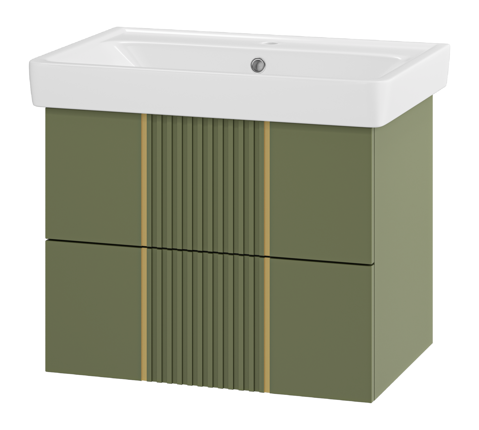 Тумба с раковиной Brevita Vega 70 подвесная, зеленая