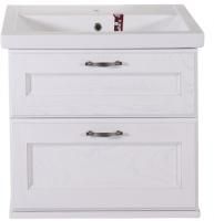 Тумба под раковину ASB-Woodline Прато 70 белая, патина серебро