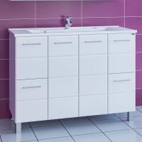 Тумба с раковиной СанТа Омега Люкс 120 напольная белая