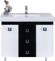 Тумба под раковину Misty Эллада 100 белая, черная