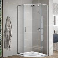 Душевой уголок CeramaLux CL1006-90 90x90, профиль хром, стекло прозрачное