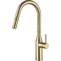 Смеситель для кухни Gappo G4398-43 с выдвижным изливом, золотой сатин