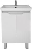 Тумба с раковиной Dreja Q Plus (D) 55 с опорами, белый глянец