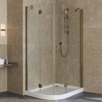 Душевой уголок Vegas Glass AFS-F Lux 100*80 05 01 R профиль бронза, стекло прозрачное