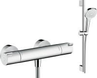 Душевой комплект Hansgrohe Ecostat 1001 CL ВМ 13211000 термостат + душевой гарнитур Croma Select E Vario 26582400