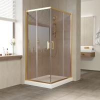 Душевой уголок Vegas Glass ZA-F TUR NOVO 120*90 09 05 профиль золото глянцевое, стекло бронза