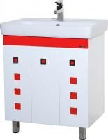 Тумба под раковину Bellezza Натали 70 белая с красным