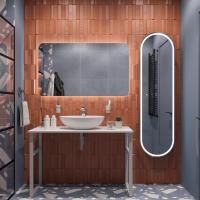 Мебель для ванной Diwo Элиста 120 белый мрамор, с раковиной Moduo 55 Leaf