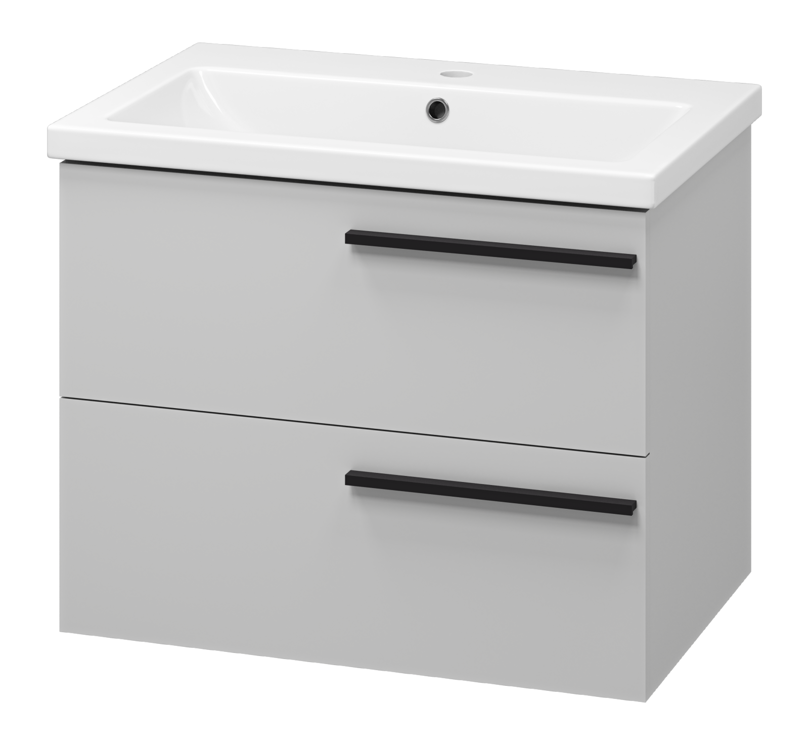 Тумба с раковиной Misty Ненси 70 серая, подвесная