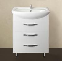 Тумба под раковину 1MarKa Вита 65Н с 3 ящиками, белый глянец